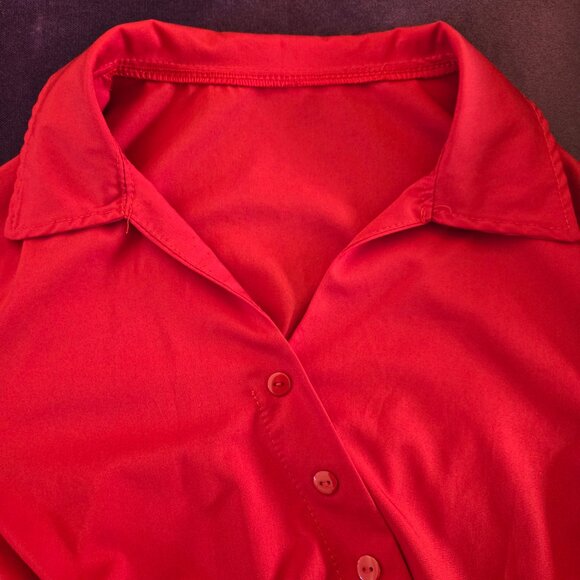 Cherry Red Pirate Wench or Ren Faire Blouse, Sz M - Picture 5 of 9